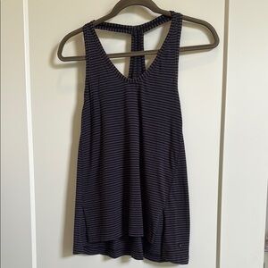 Lululemon Athletica Blue and White Backless Relaxed Tank Top